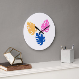 Contemporary Rustic Teal Löv Stor Klocka