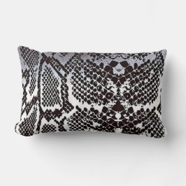 Contemporary Silver Black White Python Skin Lumbarkudde