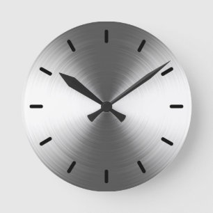 Contemporary Silver Radiant Mönster Rund Klocka