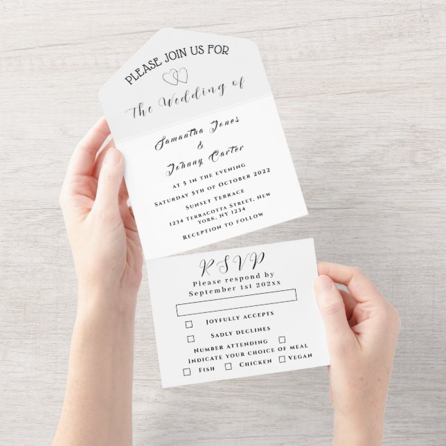 Contemporary Simple Black Calligraphy Bröllop (Avrivbar del)