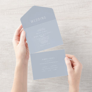 Contemporary Simple Dusty Blue Bröllop