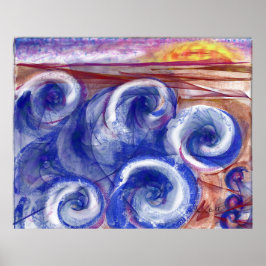 Contemporary Skriv ut jewel-ton sjölandskap Europa Poster