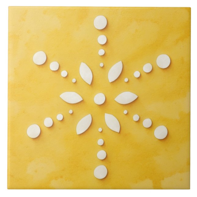 Contemporary Snowflake Winter Holiday Tile Kakelplatta (Framsidan)