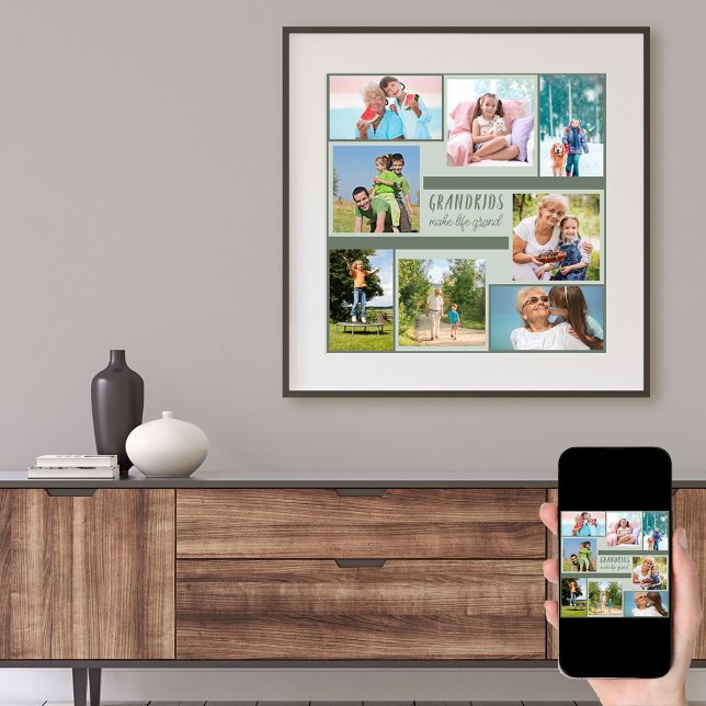 Contemporary Square Photo Collage för Grandparent Poster (Skapare uppladdad)