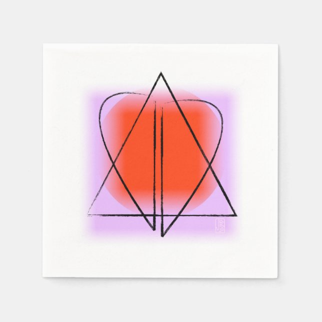 Contemporary Star of David/Heart Papper Cocktail Pappersservett (Framsidan)