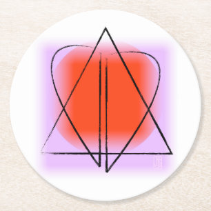 Contemporary Star of David/Heart Underlägg Papper Rund