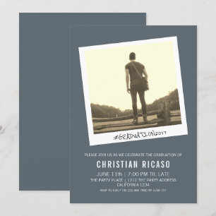 Contemporary Studenten Gamla fototemer Inbjudningar