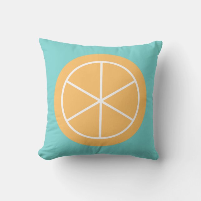 Contemporary Summer Citrus / Teal / Orange Florida Kudde (Framsida)