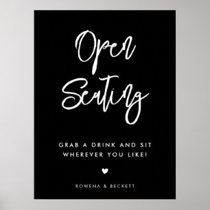 Contemporary svart Öppet säte bröllop Poster