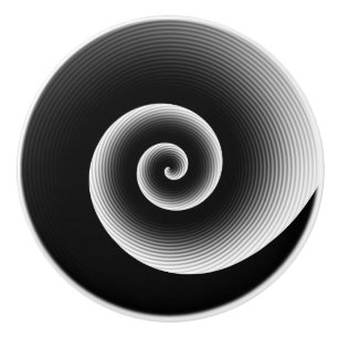 Contemporary Svartvit Snyggt Twirl Mönster Knopp