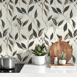 Contemporary Tapet Blommigt Charm Black & Beige