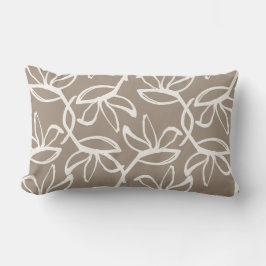 Contemporary Taupe Blommigt Dekorativ kudde