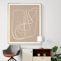 Contemporary: Taupe Brown Line med minimal Abstrak