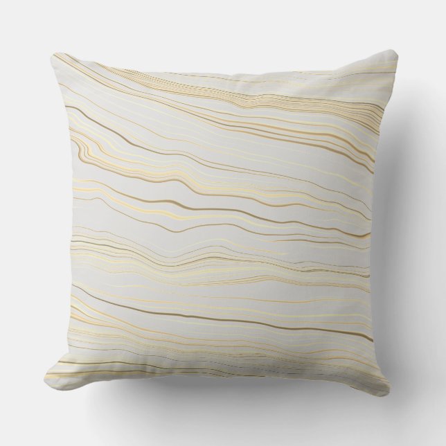 Contemporary Taupe Linen Mönster Kudde (Framsida)
