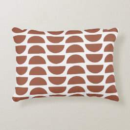 Contemporary Terracotta Abstrakt Geometric Print Prydnadskudde
