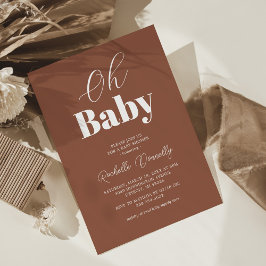 Contemporary Terracotta Baby Shower Inbjudningar