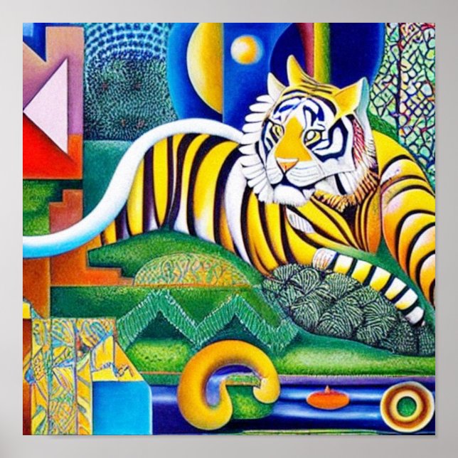 Contemporary Tiger Art - Öga-fångstdekoration Poster (Framsidan)