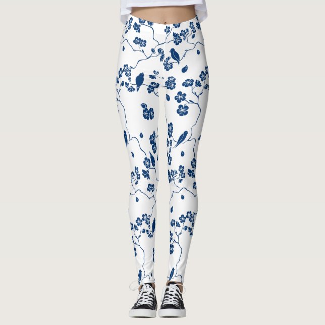 Contemporary Toile Birds & Blommigts Leggings (Framsida)