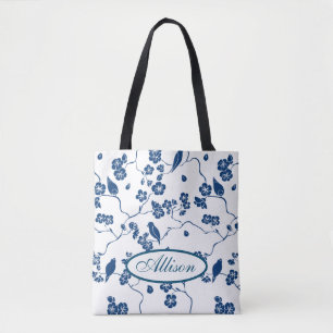 Contemporary Toile Birds & Blommigts Tygkasse