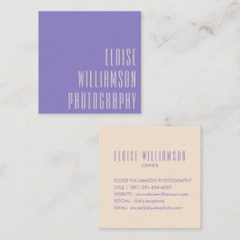 Contemporary Trendig Chic Fet Typografi Lila Fyrkantigt Visitkort