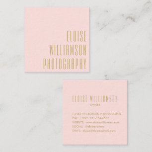 Contemporary Trendig Chic Fet Typografi Rosa Fyrkantigt Visitkort