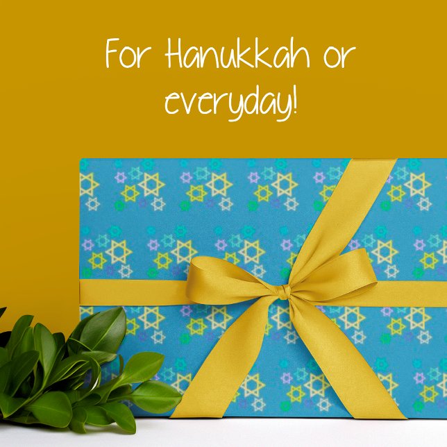 Contemporary Trendig Multifärgad David Star Presentpapper (Beautiful multicolor Stars of David gift wrap.)