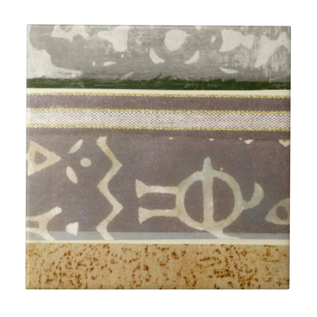 Contemporary Tribal Mönster Painting Kakelplatta (Framsidan)