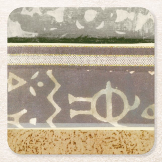 Contemporary Tribal Mönster Painting Underlägg Papper Kvadrat (Framsidan)