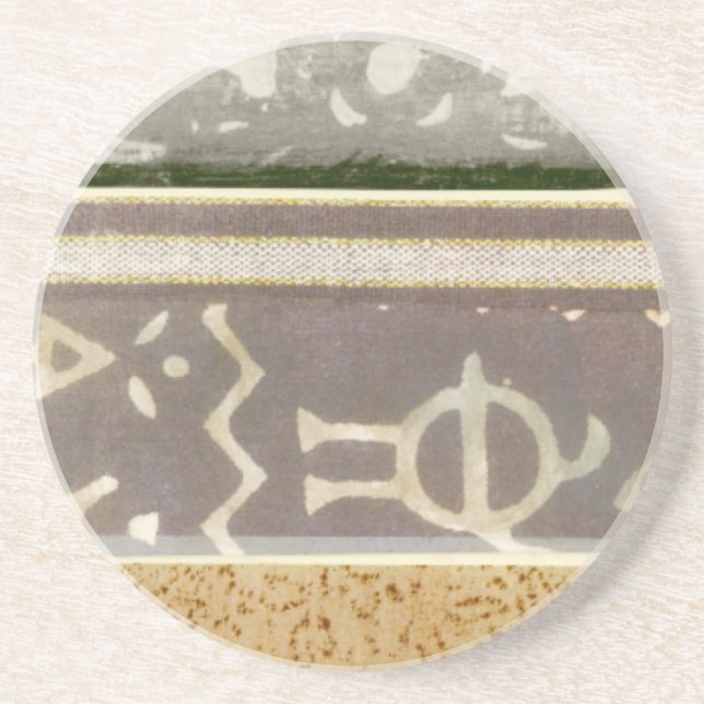 Contemporary Tribal Mönster Painting Underlägg Sandsten (Framsidan)