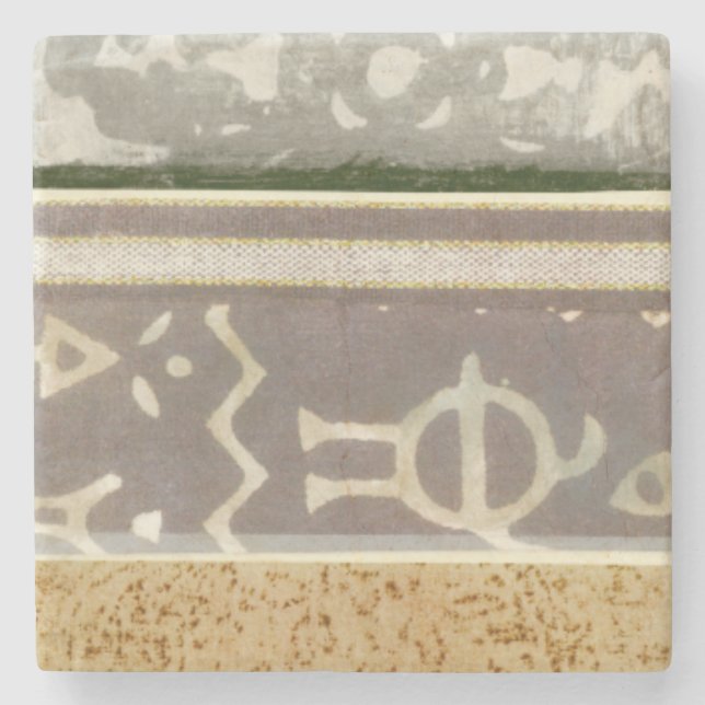 Contemporary Tribal Mönster Painting Underlägg Sten (Framsidan)