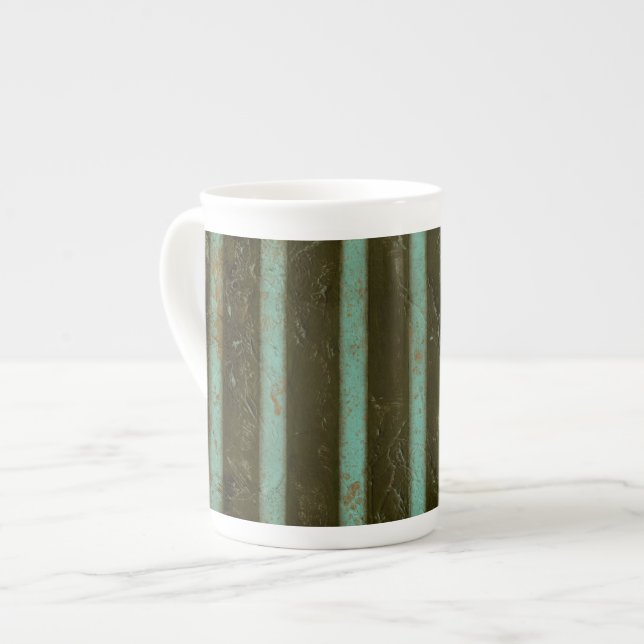 Contemporary Turcoise Luft Grate Benporslin Mugg (Framsida vänster)