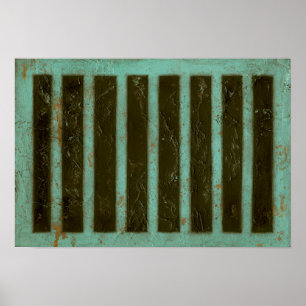 Contemporary Turcoise Luft Grate Poster