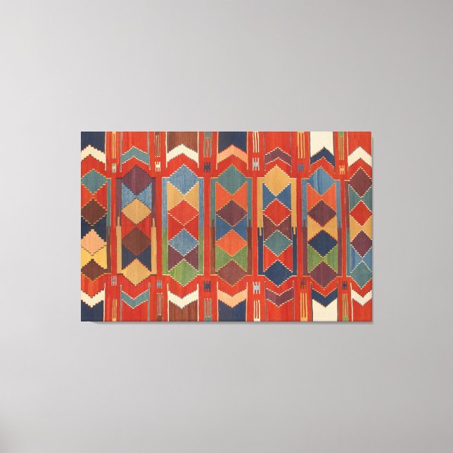 Contemporary Turkiska Kilim Mönster Triptych Canvastryck (Framsida)