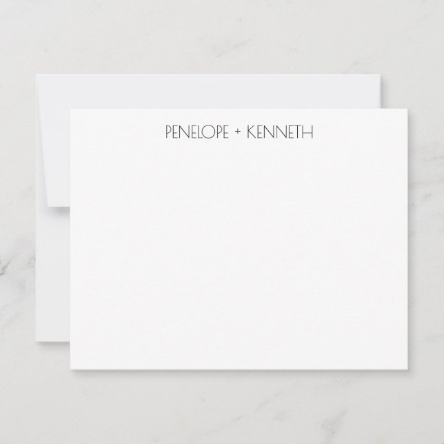 Contemporary Typografi minimalistisk par Namn Anteckningskort (Framsida)