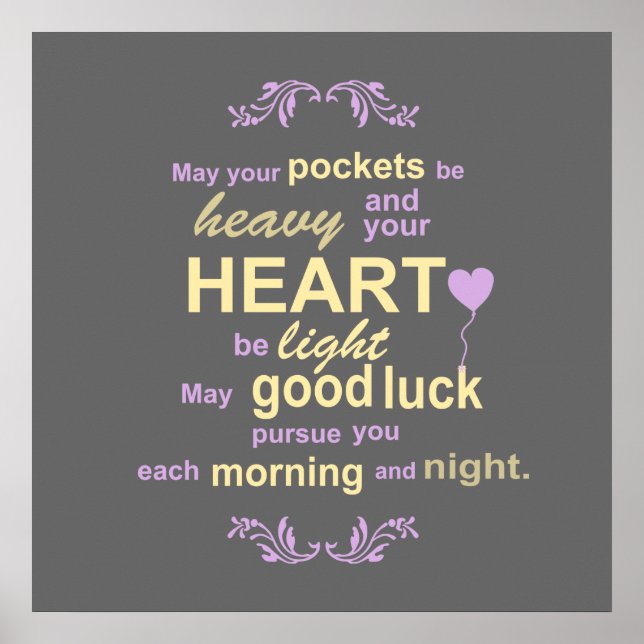 Contemporary Typography Irish Bluting in Grått Poster (Framsidan)