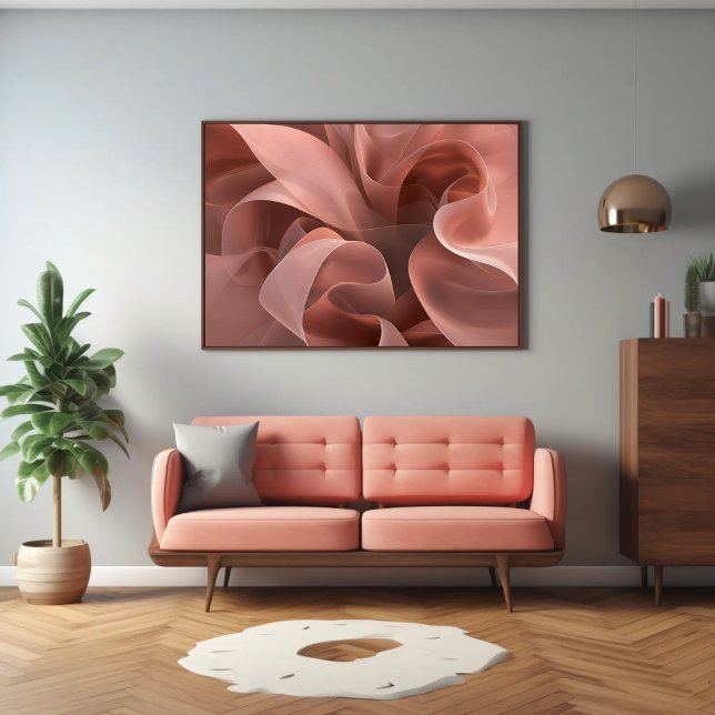 Contemporary Vågigt Shapes Terracotta Rosa Poster (Skapare uppladdad)