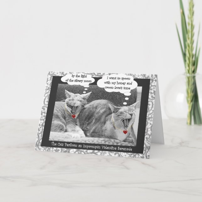 contemporary valentine för kattunge-sergranat helgkort (Framsida)