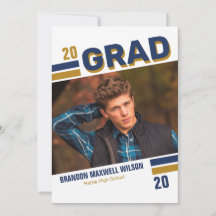 Contemporary Varsity Grad-fotokort