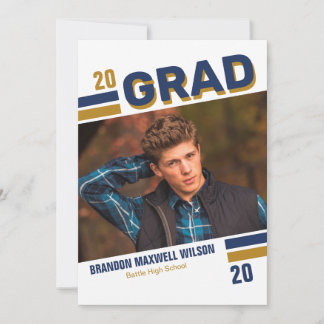 Contemporary Varsity Grad-fotokort