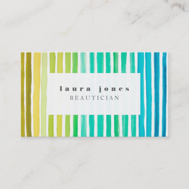 Contemporary Vattenfärg Rand Mode Stylist Visitkort (Framsida)