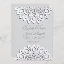 Contemporary White Papper cut Mandala Bröllop