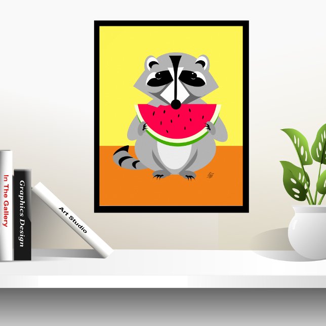 Contemporary Wildlife Raccoon Art Poster (Skapare uppladdad)