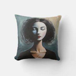 Contemporary Woman Portrait Wall Art Kudde