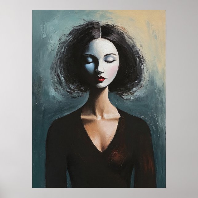 Contemporary Woman Portrait Wall Art Poster (Framsidan)