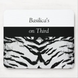 Contemporary Zebra Rand Black och White Mousepad Musmatta