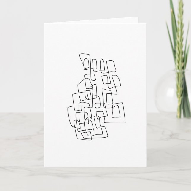 Contemporaryabstrakt fodrar konst i svartvitt kort (Framsida)