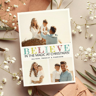 Contemporaryn "BELIEVE" Julfoto Julkort