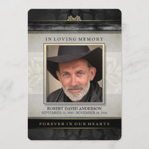 Contemporaryn Black Guld, Memorial Service Inbjuda Inbjudningar