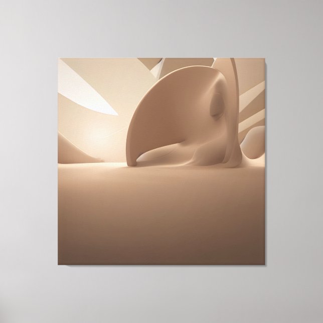 Contemporaryn Canvas Pr för den moderna stora Beig (Framsida)