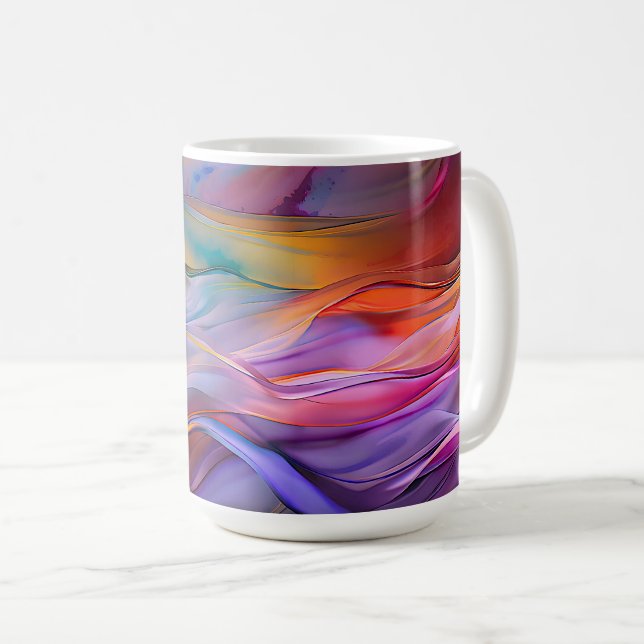 contemporaryn "Dreamscape Vågar" Abstrakt Art Kaffemugg (Framsida höger)